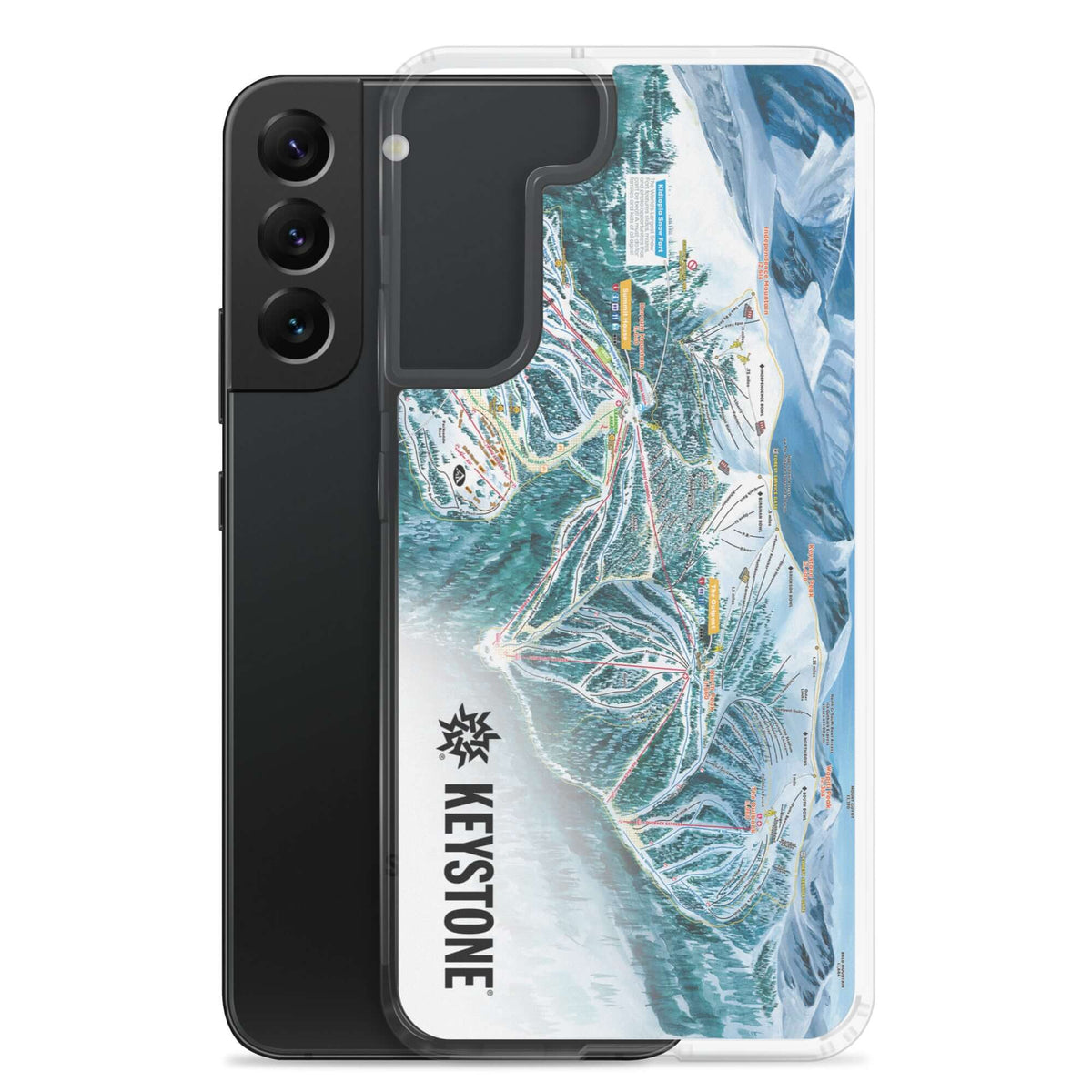 Keystone Trail Map Samsung Phone Case featuring Mtns Co Trail Map Logo, protecting against scratches and dust.