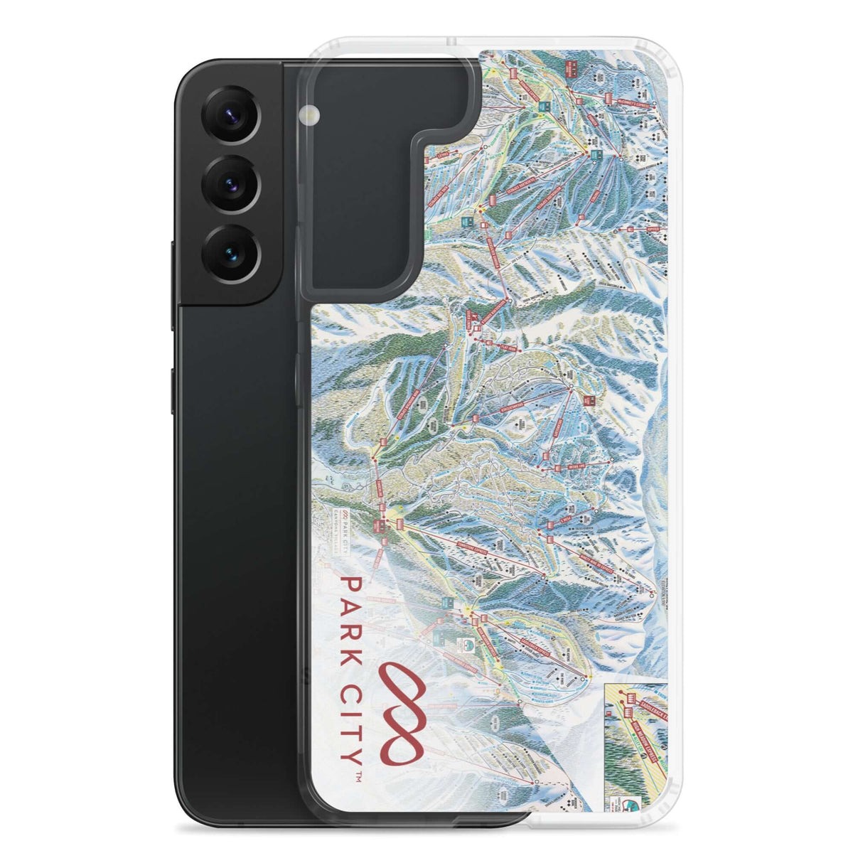 Park City Trail Map Samsung Phone Case with colorful ski trail design by Mtns Co