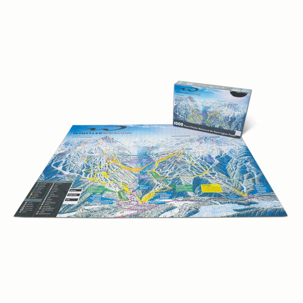 Whistler Ski Resort Jigsaw Puzzle – 1000 Pieces with trail map design by Mtns Co.