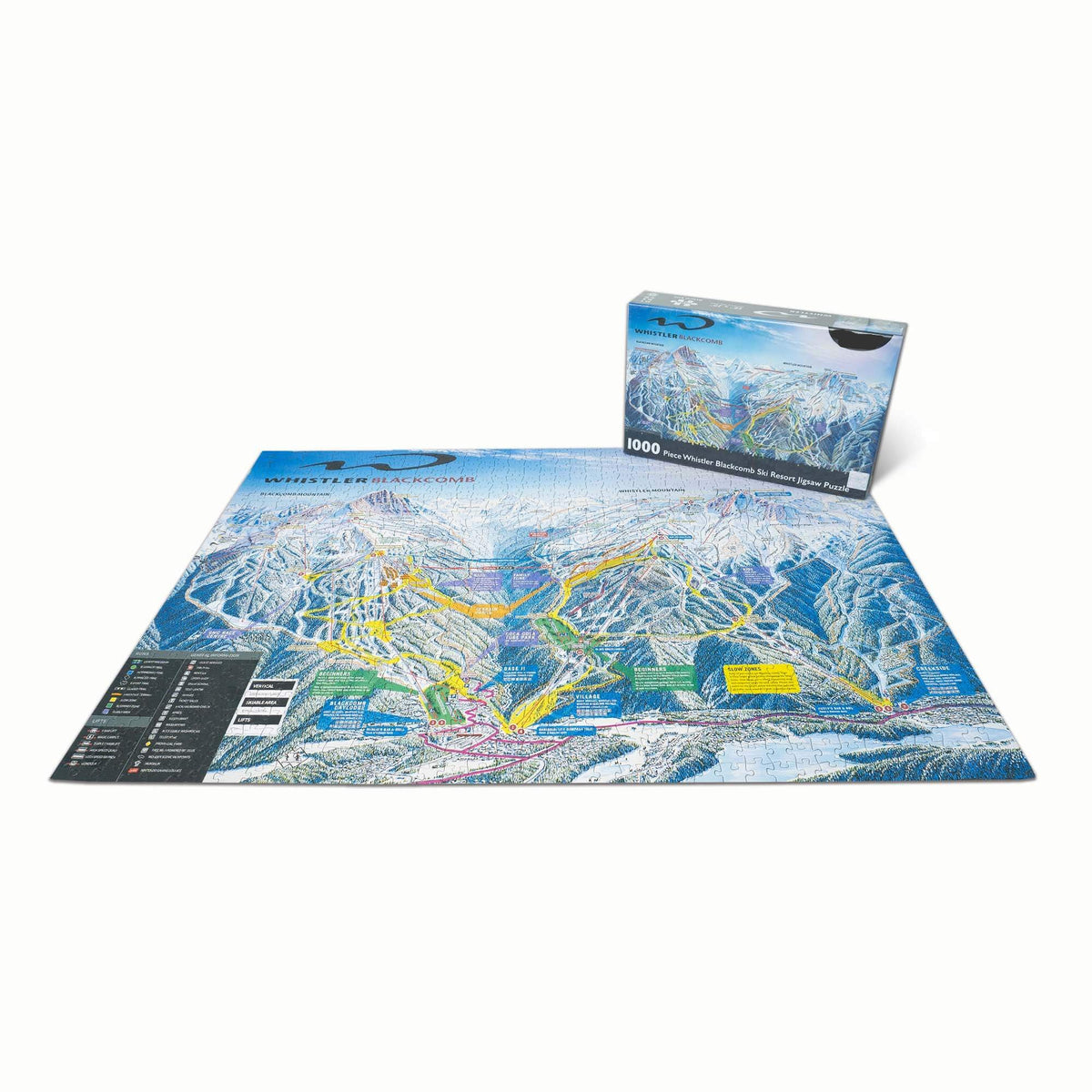 Whistler Ski Resort Jigsaw Puzzle – 1000 Pieces with trail map design by Mtns Co.