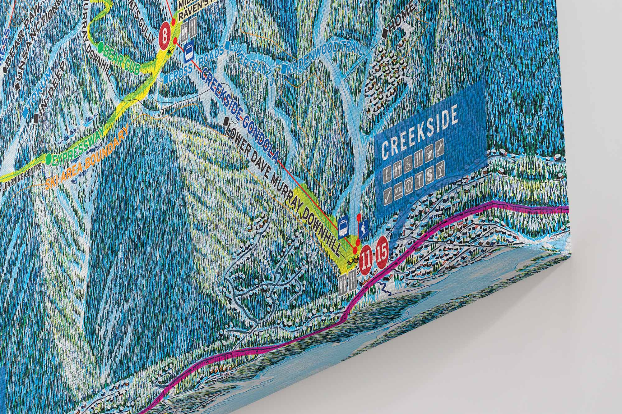 Whistler Blackcomb Ski Resort Trail Map | Canvas Poster