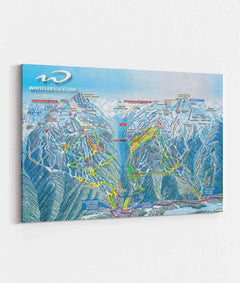 Whistler Blackcomb Ski Resort Trail Map | Canvas Poster