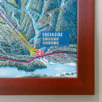 Whistler Blackcomb Ski Resort | Trail Map Poster showing detailed trail map with Creekside area highlighted, by Mtns Co.